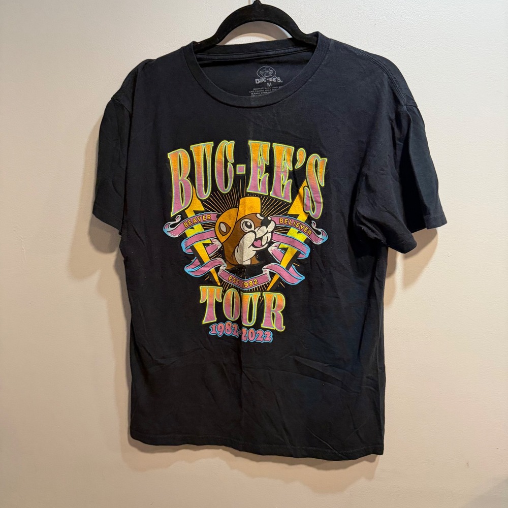 Buc-ee's Tour 1982-2022 Graphic T-Shirt Black Mens Medium Beaver‎ Believer Tee